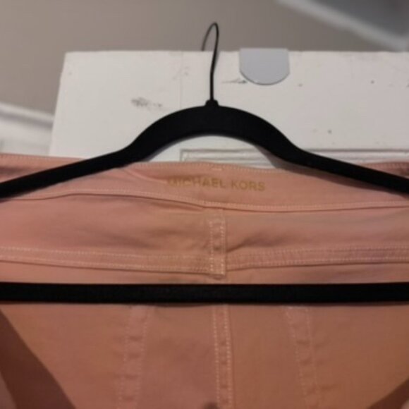 Michael Kors Womens 16W Issy Skinny Straight Jeans Pink Denim Zip Front Pockets - Picture 2 of 5